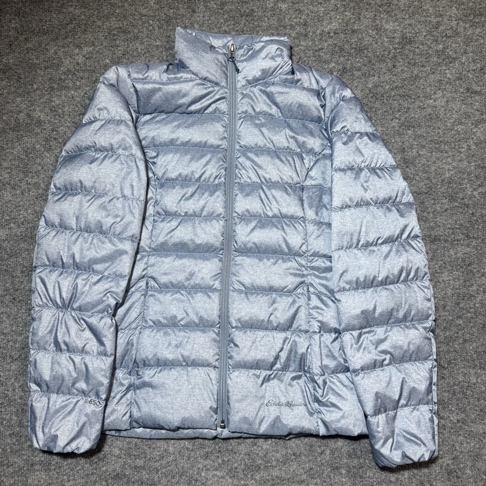 Eddie Bauer Down EB650 Jacket Women's XS Puffer Packable Warm Silver Gray